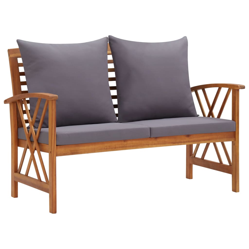 vidaXL 2-Piece Lounge Set with Cushions Solid Acacia Wood