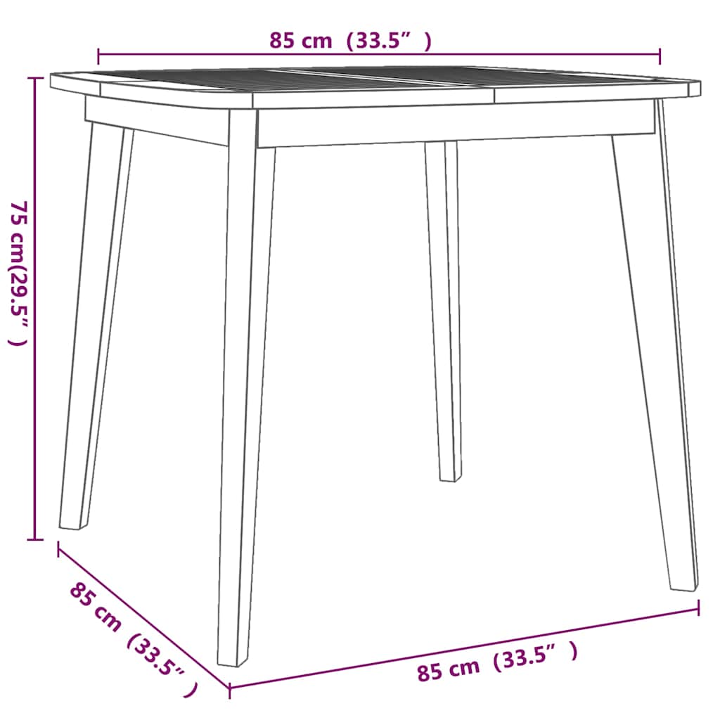 vidaXL Tuintafel 110x110x75 cm massief acaciahout