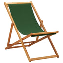 vidaXL Folding Beach Chair Eucalyptus Wood and Fabric Cream White