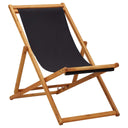vidaXL Folding Beach Chair Eucalyptus Wood and Fabric Cream White
