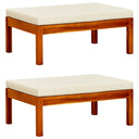 vidaXL Ottomans 2 pcs solid acacia wood