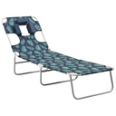 vidaXL Ligbed inklapbaar met hoofdkussen staal turquoiseblauw
