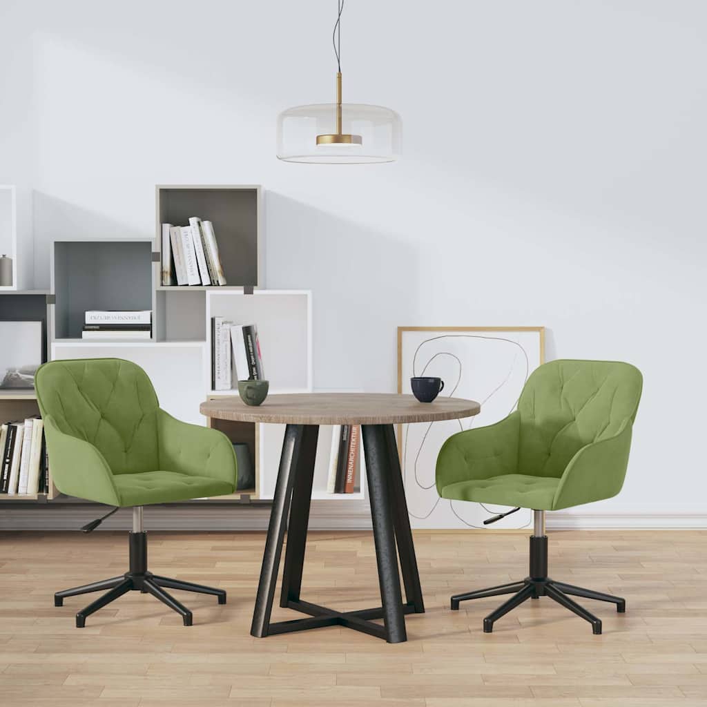vidaXL Eetkamerstoelen draaibaar 2 st fluweel blauw