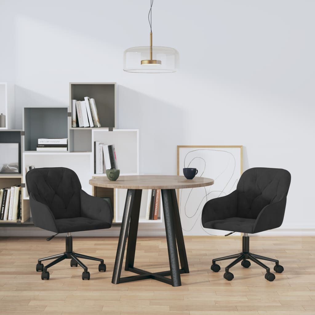 vidaXL Eetkamerstoelen draaibaar 2 st fluweel blauw