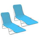 vidaXL Foldable Sun Loungers 2 pcs Steel and Fabric Green