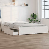 vidaXL Bedframe met lades wit 135x190 cm