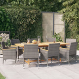 vidaXL 9-piece Garden Dining Set with Cushions Black