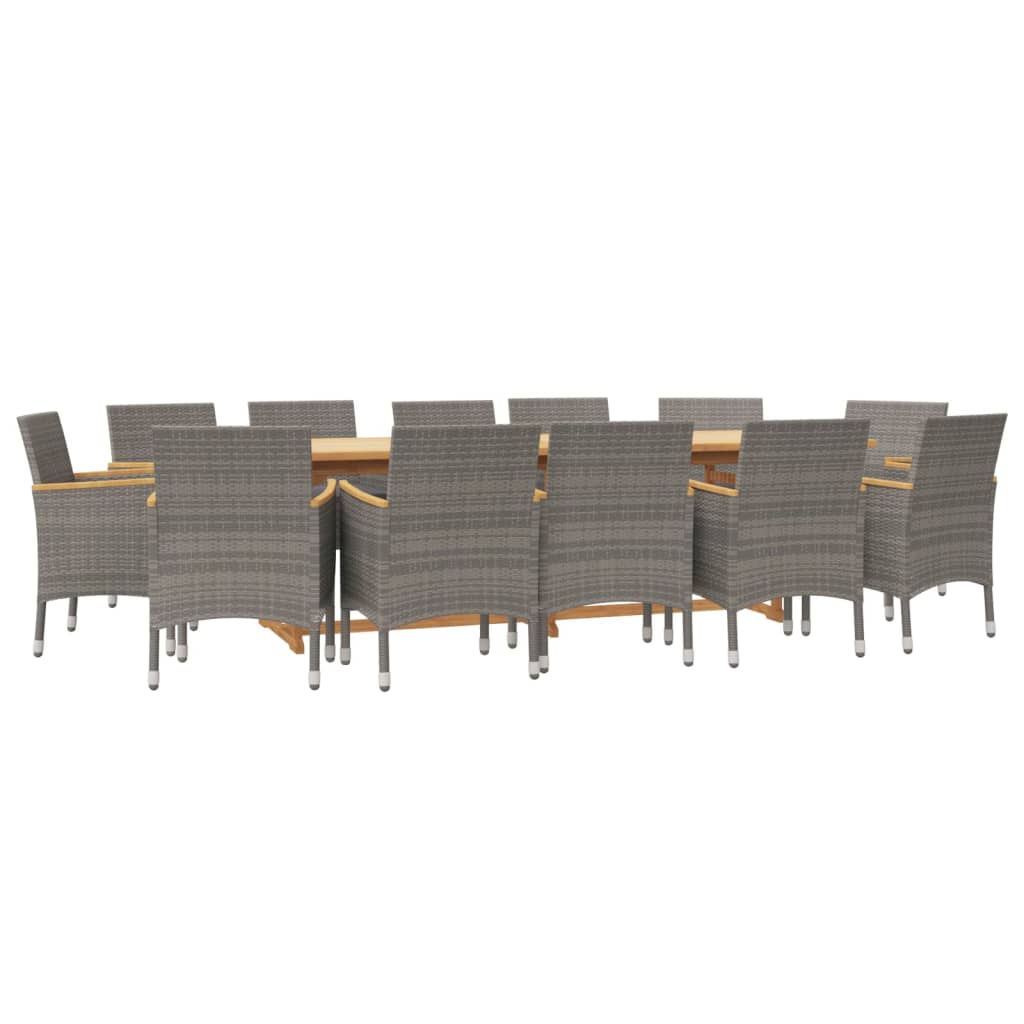 vidaXL 11-Piece Garden Dining Set with Cushions Black
