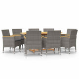 vidaXL 7-Piece Garden Dining Set with Cushions Grey