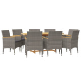 vidaXL 7-Piece Garden Dining Set with Cushions Grey