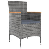 vidaXL 7-Piece Garden Dining Set with Cushions Grey