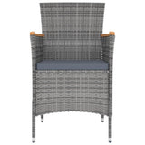 vidaXL 7-Piece Garden Dining Set with Cushions Grey