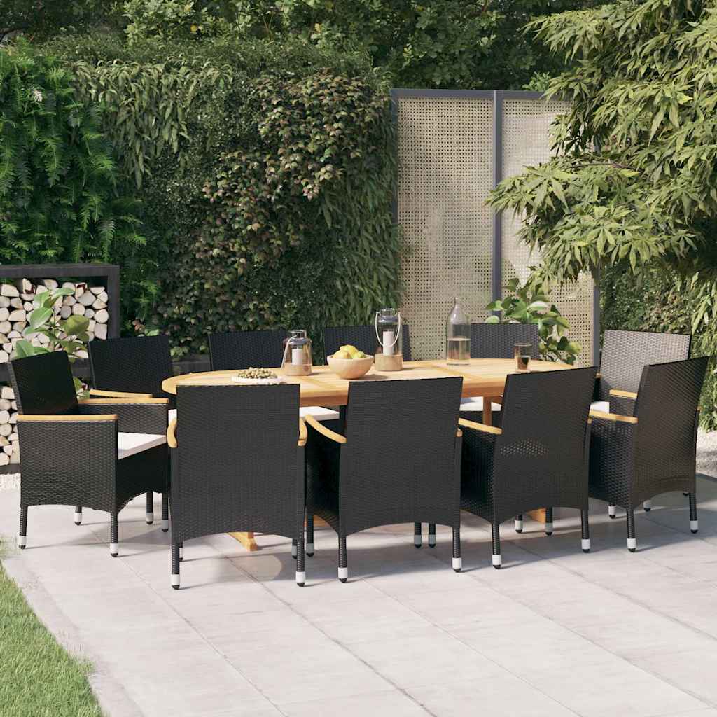 vidaXL 9-delige Tuinset met kussens grijs