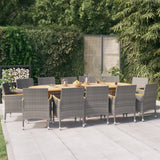vidaXL 11-delige Tuinset met kussens zwart