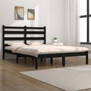 vidaXL Bedframe massief grenenhout zwart 75x190 cm