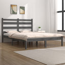 vidaXL Bedframe massief grenenhout zwart 75x190 cm