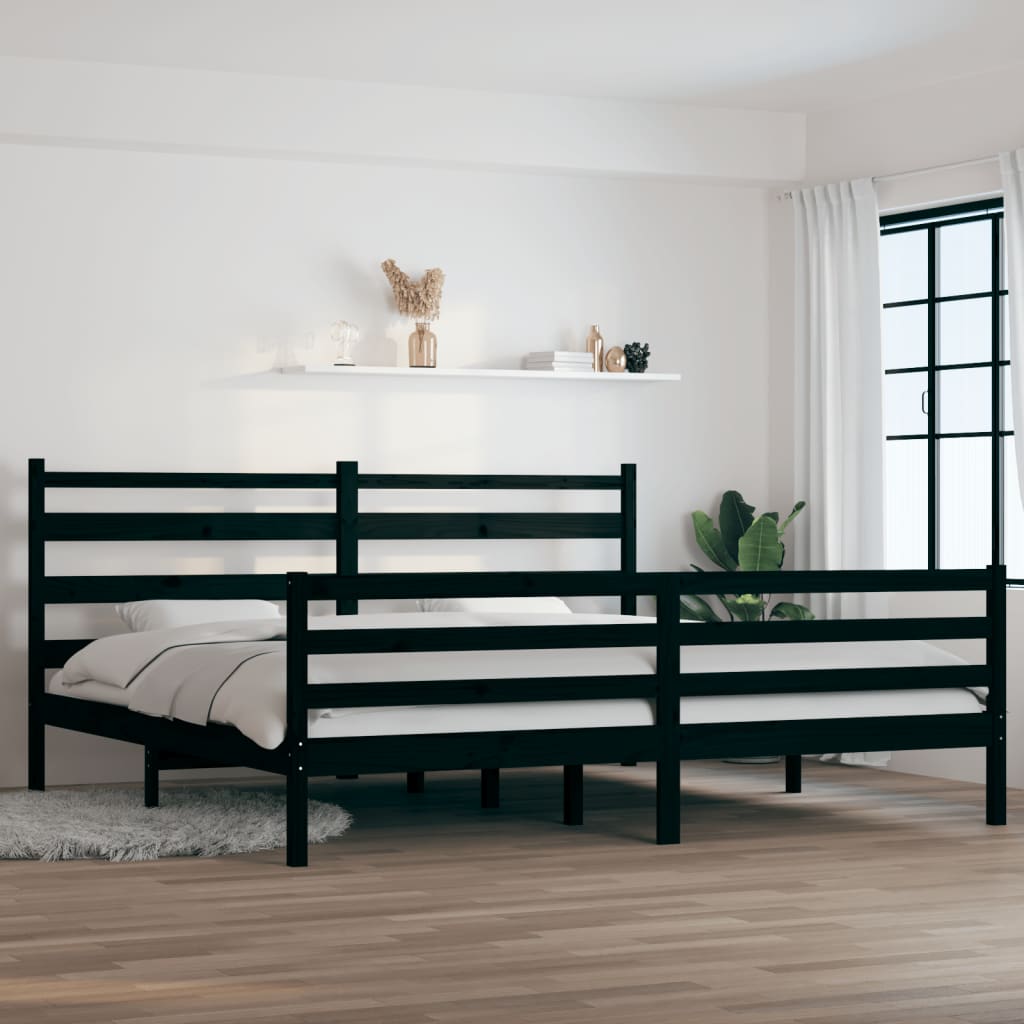 vidaXL Bed frame solid pine wood white 100x200 cm