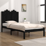 vidaXL Cadre de lit massif vert grenenhout noir 75x190 cm