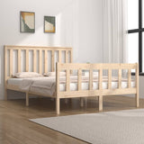 vidaXL Bedframe massief grenenhout zwart 75x190 cm