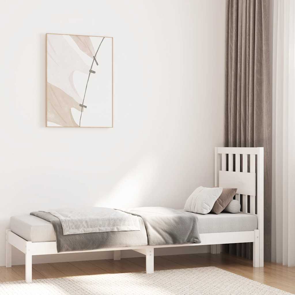 vidaXL Bedframe massief grenenhout zwart 75x190 cm