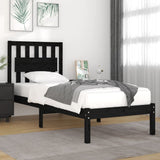 vidaXL Bedframe massief grenenhout zwart 75x190 cm
