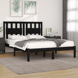 vidaXL Bedframe massief grenenhout zwart 75x190 cm