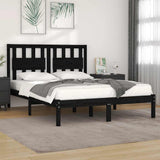vidaXL Bedframe massief grenenhout zwart 75x190 cm