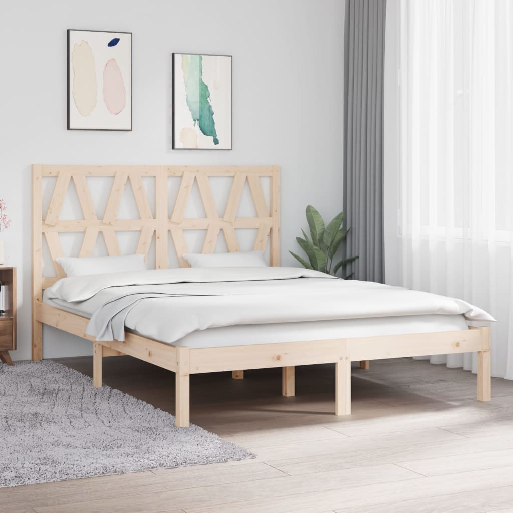 vidaXL Bedframe massief grenenhout zwart 75x190 cm