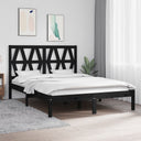 vidaXL Bedframe massief grenenhout zwart 75x190 cm