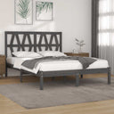 vidaXL Bedframe massief grenenhout zwart 75x190 cm