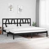 vidaXL Bedframe massief grenenhout zwart 75x190 cm