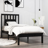 vidaXL Bed frame solid wood black 75x190 cm