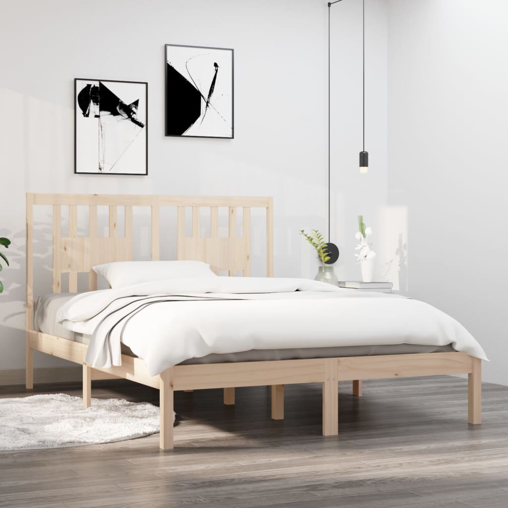 vidaXL Bed frame solid wood black 75x190 cm
