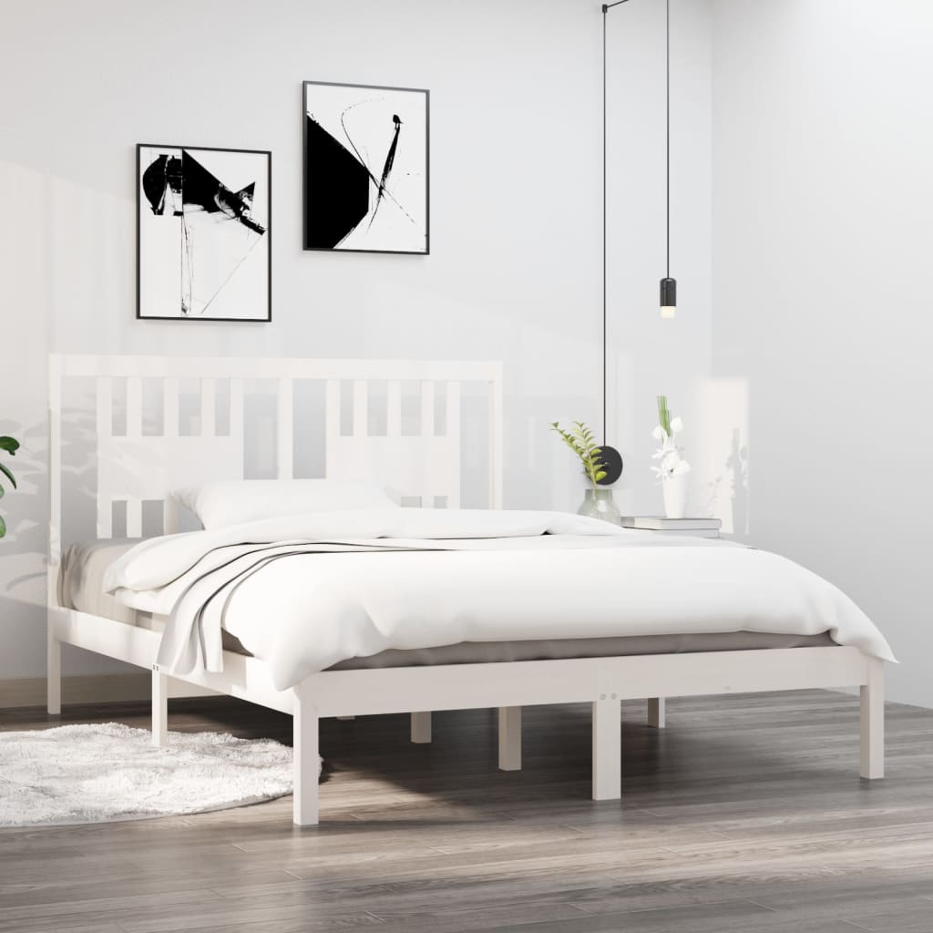vidaXL Bed frame solid wood black 75x190 cm