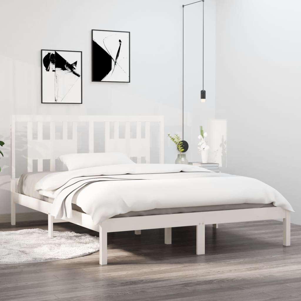 vidaXL Bed frame solid wood black 75x190 cm