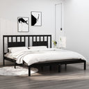 vidaXL Bedframe massief hout zwart 75x190 cm