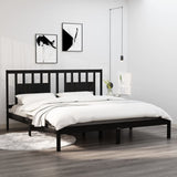 vidaXL Bed frame solid wood black 75x190 cm