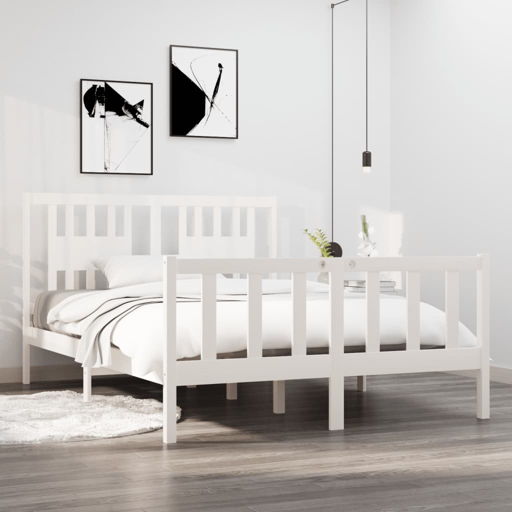 vidaXL Bed frame solid wood black 75x190 cm