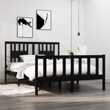 vidaXL Bed frame solid wood black 75x190 cm