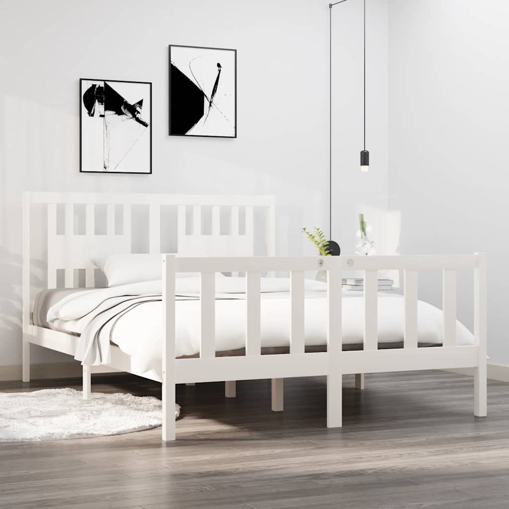 vidaXL Bed frame solid wood black 75x190 cm