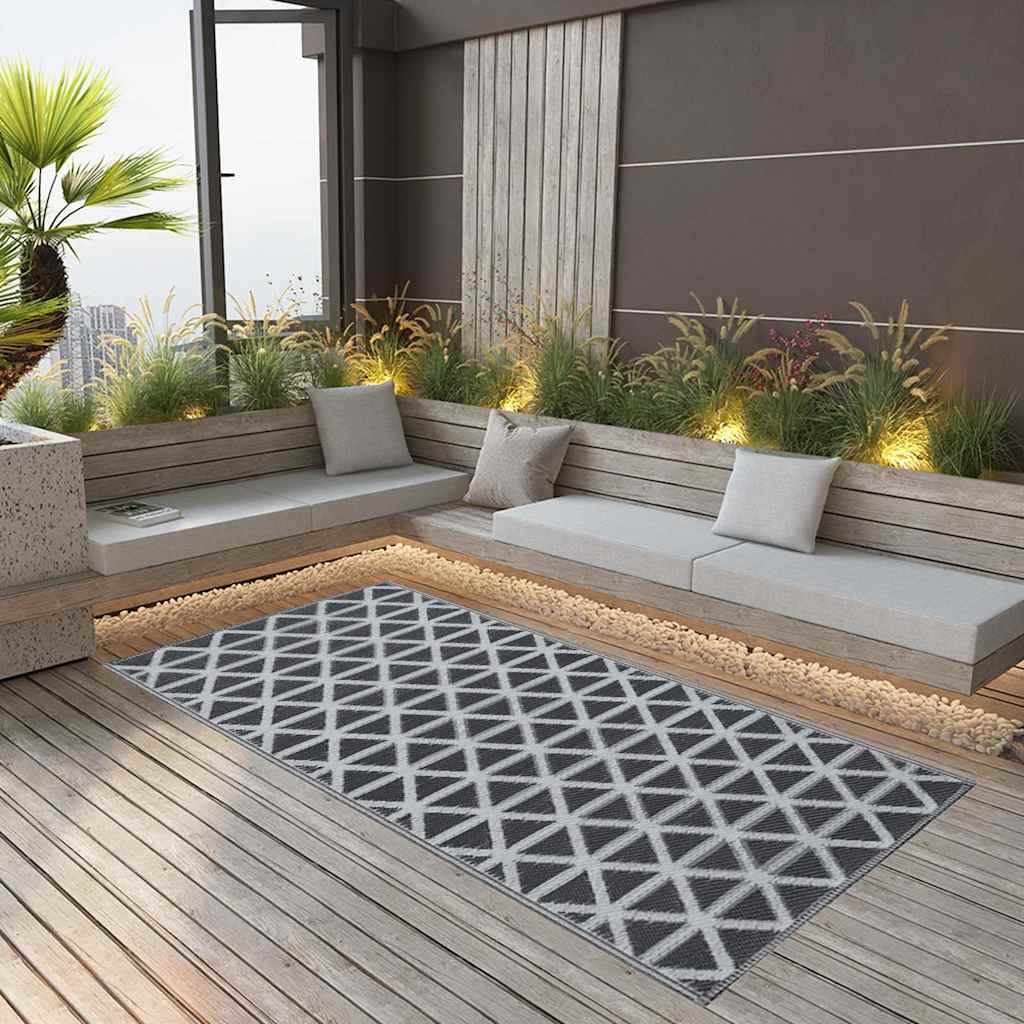 vidaXL Outdoor Rug 80x150 cm PP grey