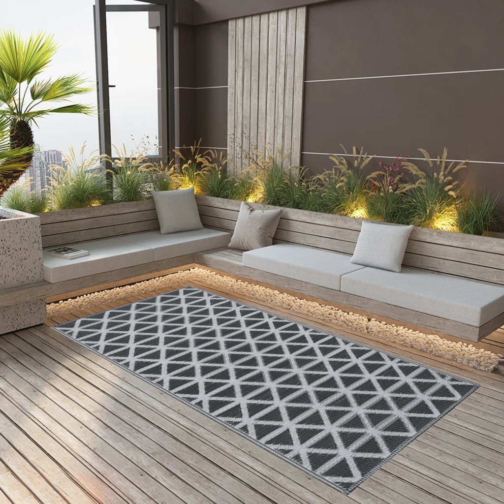vidaXL Outdoor Rug 80x150 cm PP grey