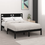 vidaXL Bed frame solid wood black 75x190 cm