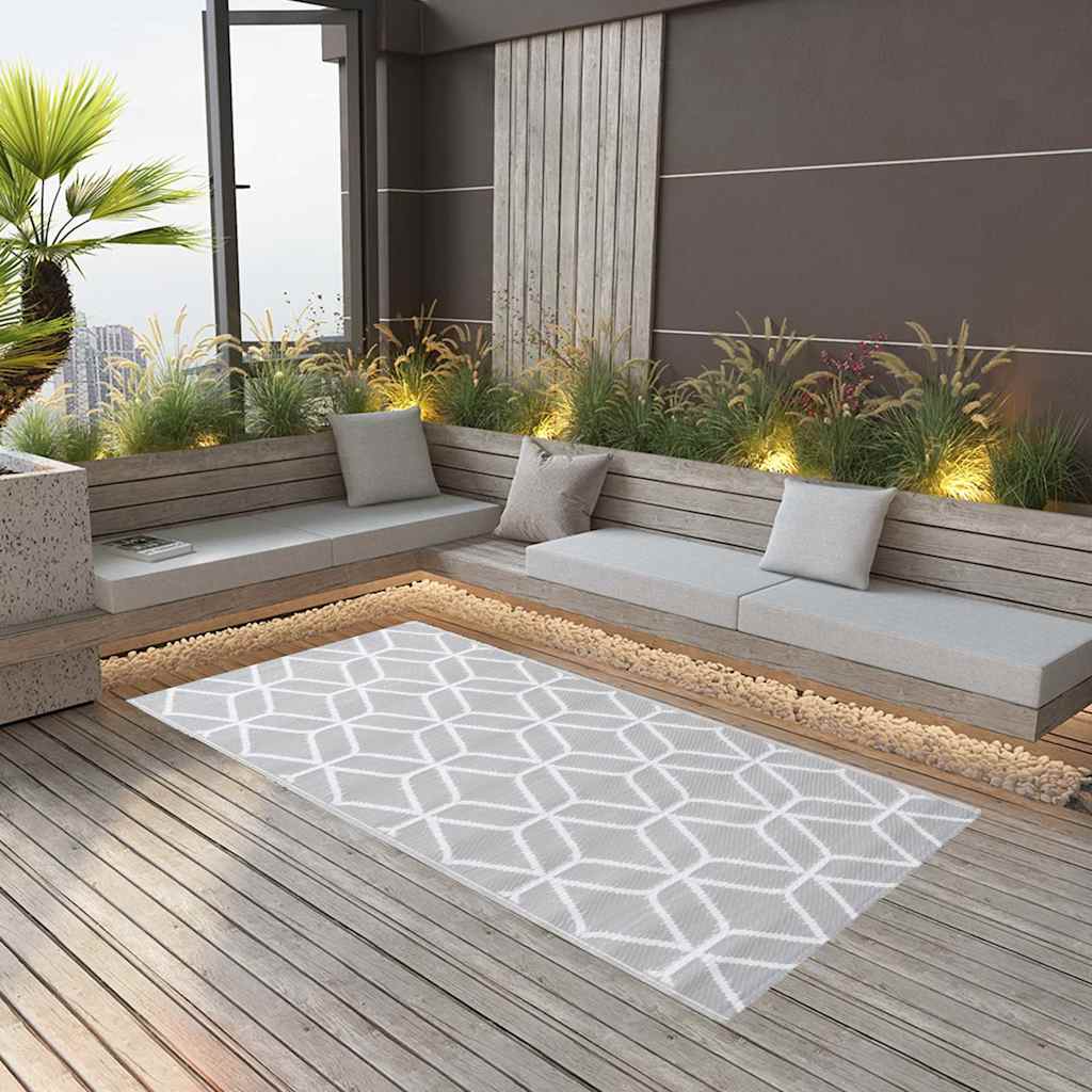 vidaXL Outdoor Rug 80x150 cm PP grey