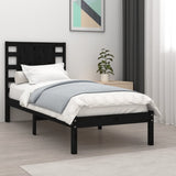 vidaXL Bed frame solid wood black 75x190 cm
