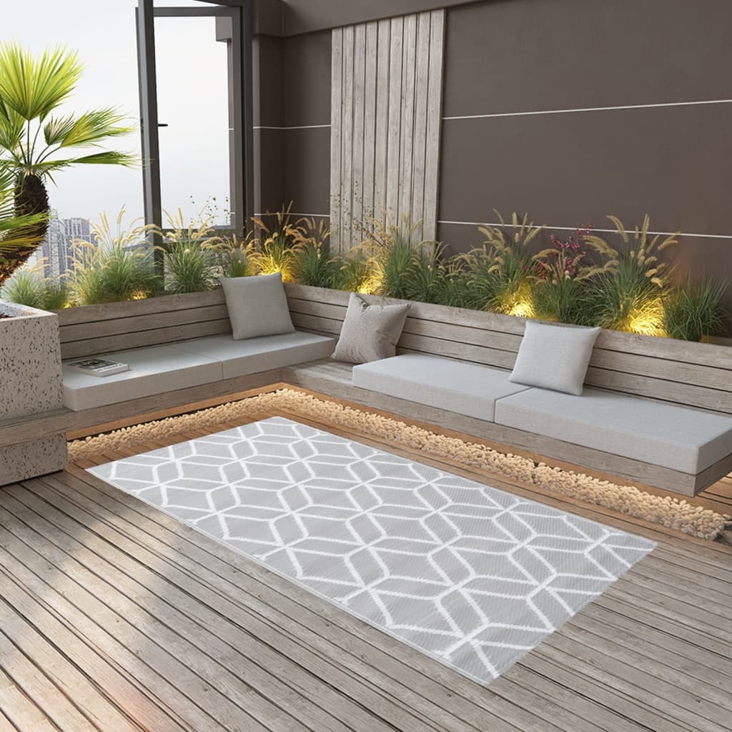 vidaXL Outdoor Rug 80x150 cm PP grey