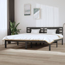 vidaXL Cadre de lit massif blanc noir 75x190 cm