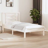 vidaXL Bedframe massief hout wit 75x190 cm