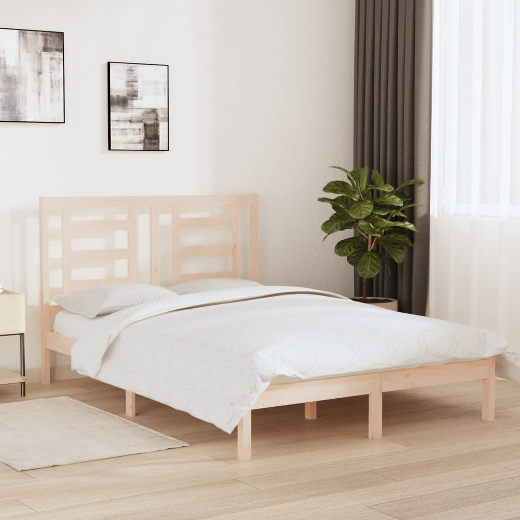 vidaXL Bedframe massief hout wit 75x190 cm