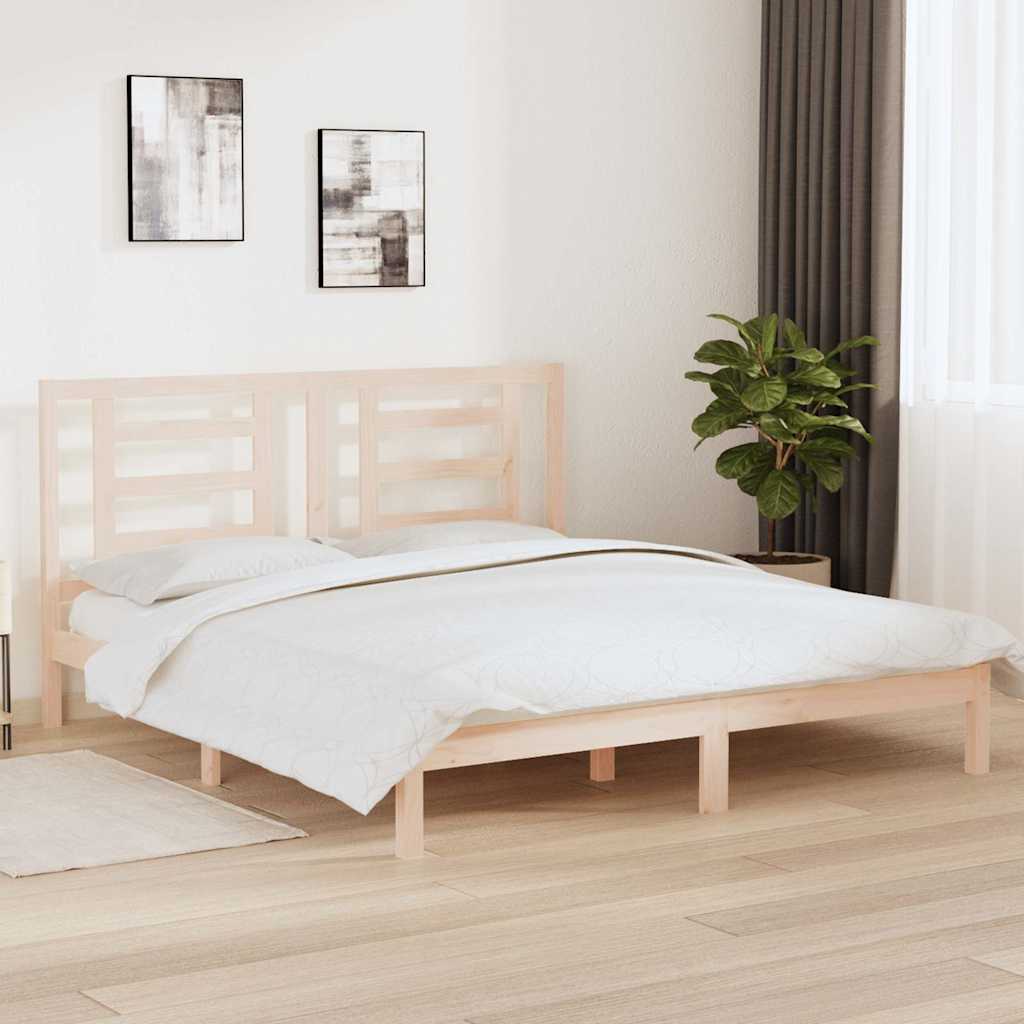 vidaXL Bedframe massief hout wit 75x190 cm